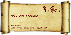 Nán Zsuzsanna névjegykártya