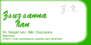 zsuzsanna nan business card