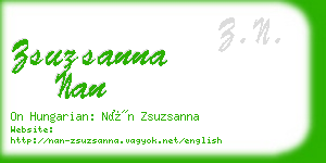 zsuzsanna nan business card